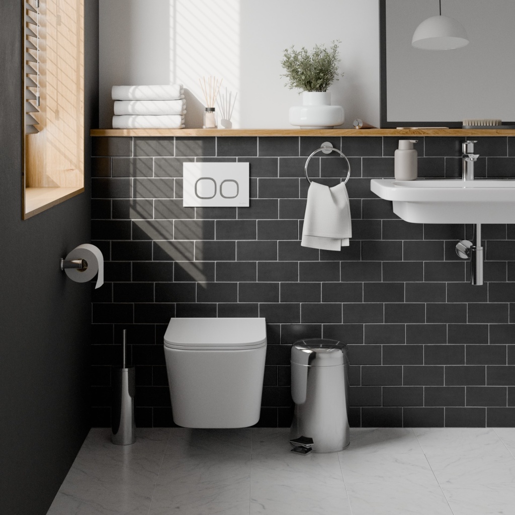 Комплект 3в1 IBERICA BLANCA инсталляция SILENCIO, унитаз TOLEDO ALTO белый, кнопка смыва ESTI-Q белый глянцевый (IB001.TLA.234.831)