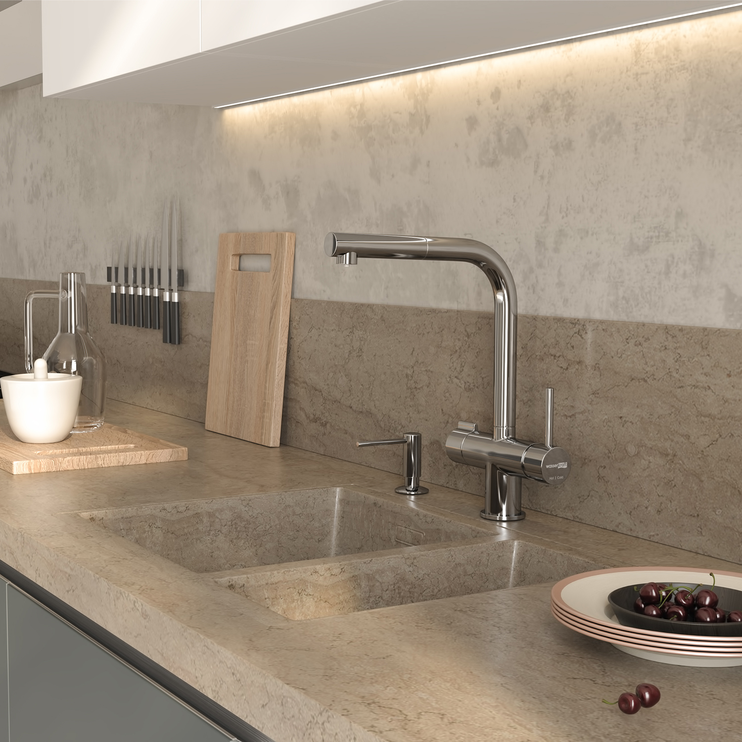 Смеситель для кухни под фильтр с выдвижной лейкой WasserKraft A8917 глянцевый хром