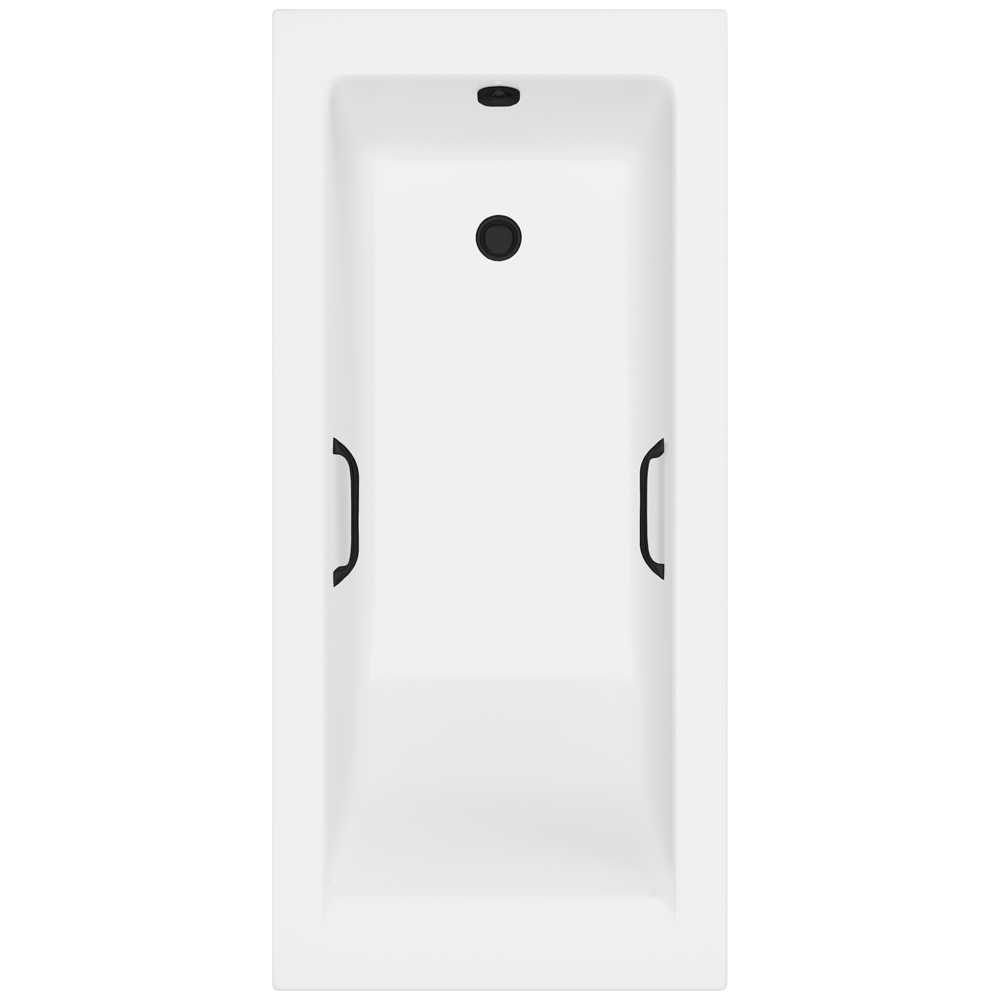 Ванна из литьевого мрамора Delice Diapason 180х80 матовая с черными ручками DLR330009RB-M