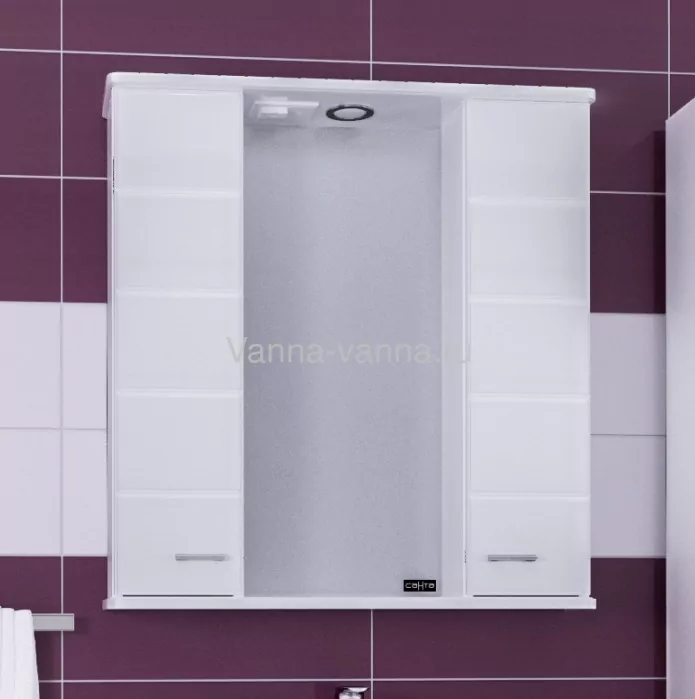 Зеркало-шкаф Санта Омега 75 свет, белый