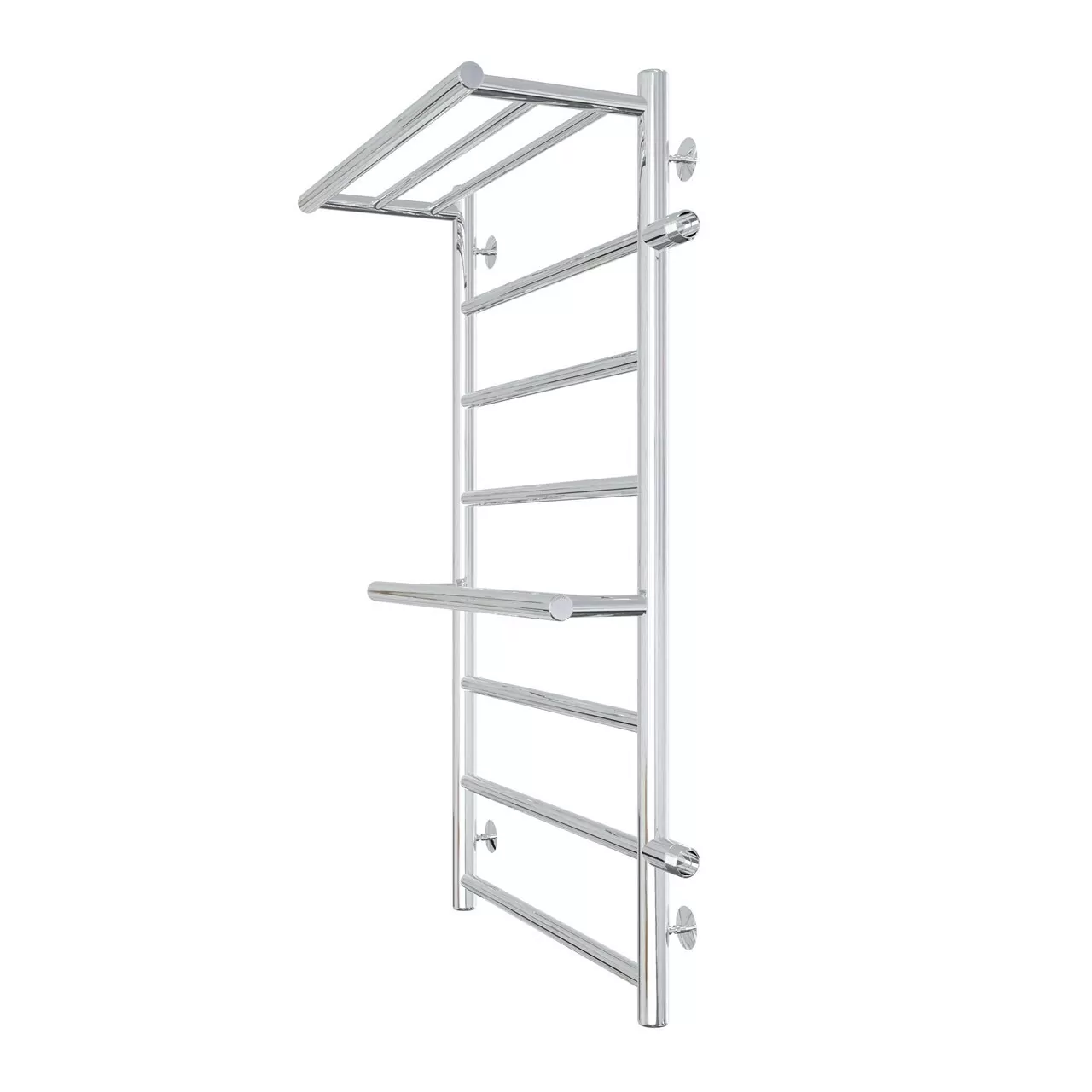 Полотенцесушитель водяной Laris Лавина П9 500х800 R МЦ 500-1, боковой, с полкой, хром