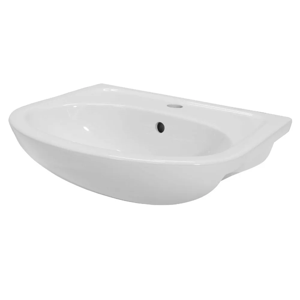 Тумба Emmy Агата с раковиной Уют 50 напольная, 2 двери, белая