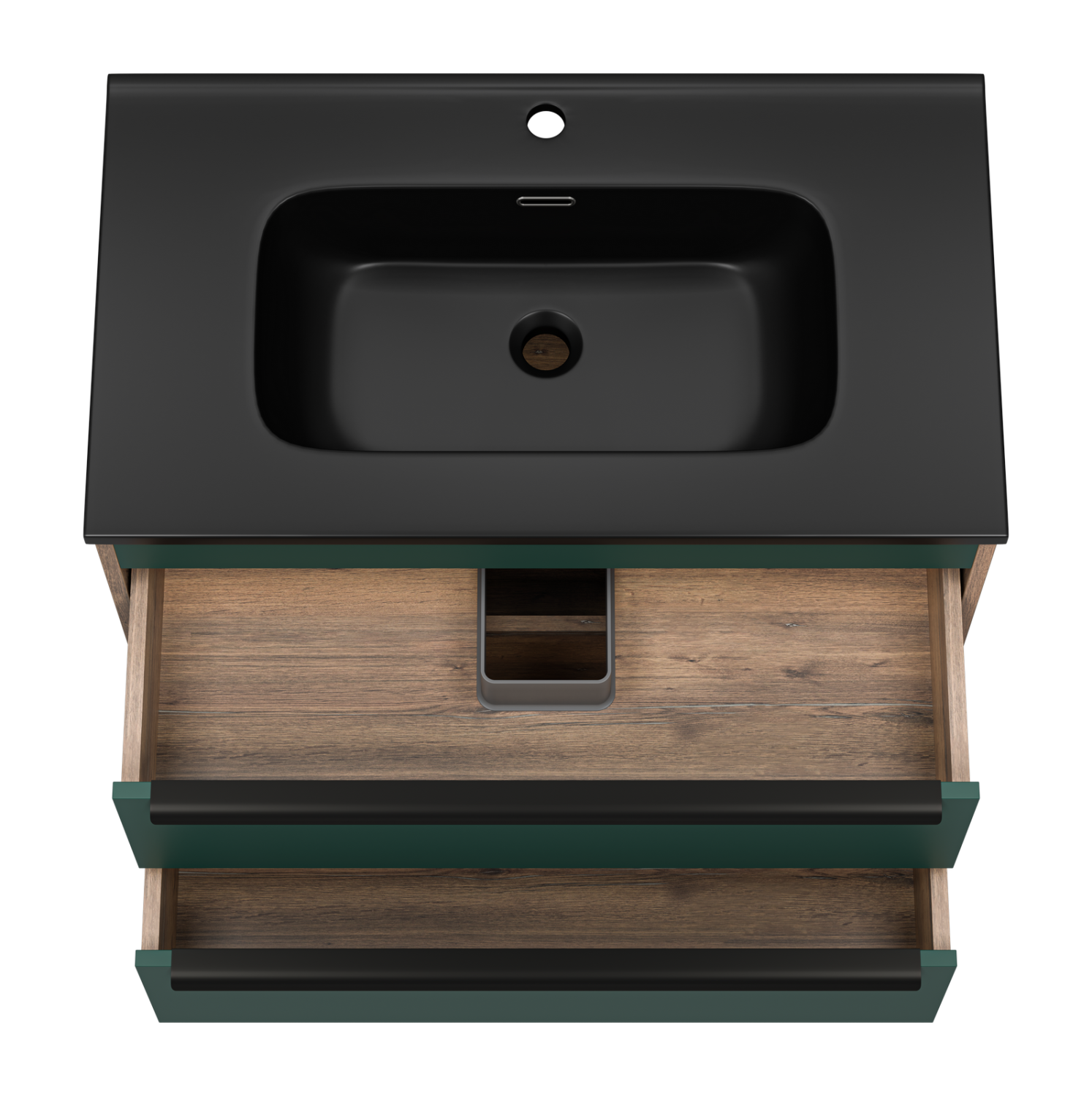 Тумба с раковиной Brevita Greenwood 80 подвесная, зеленый/дуб Галифакс