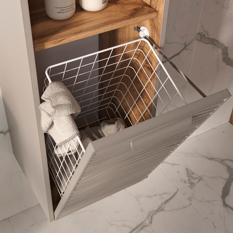 Пенал подвесной EQUIL Gleam 36 подвесной, с корзиной, универсальный R/L, амарок/дуб вотан