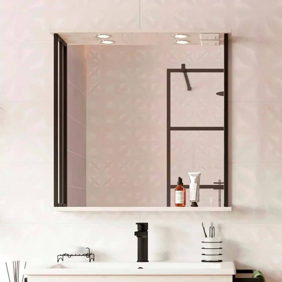 Зеркало Sanflor Бруклин 75 свет, дуб крафт