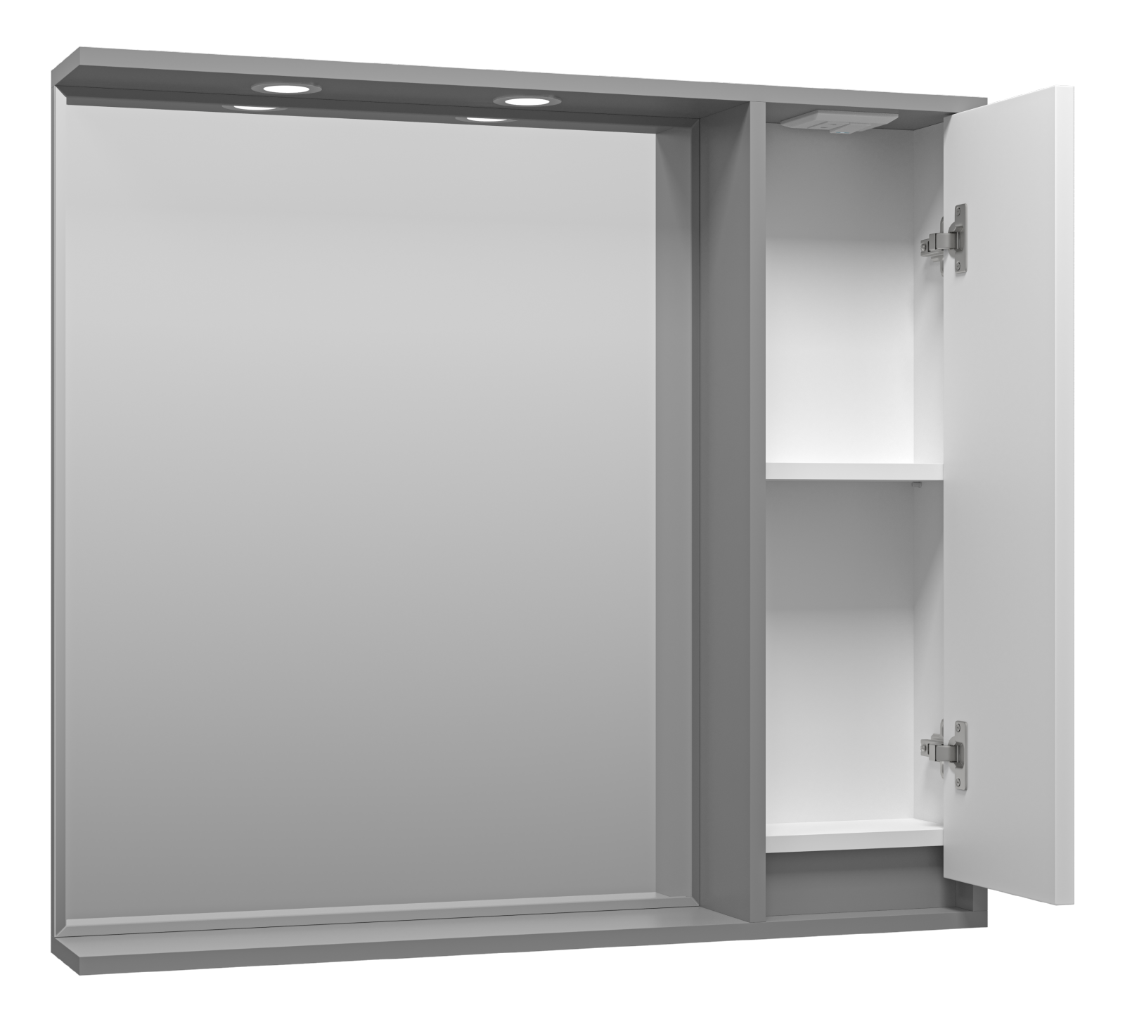 Зеркало с шкафчиком Brevita Balaton 90 R, белый/серый