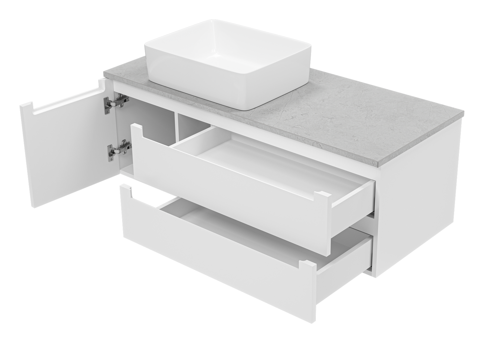 Тумба с раковиной Brevita Cargo 120 подвесная, белый