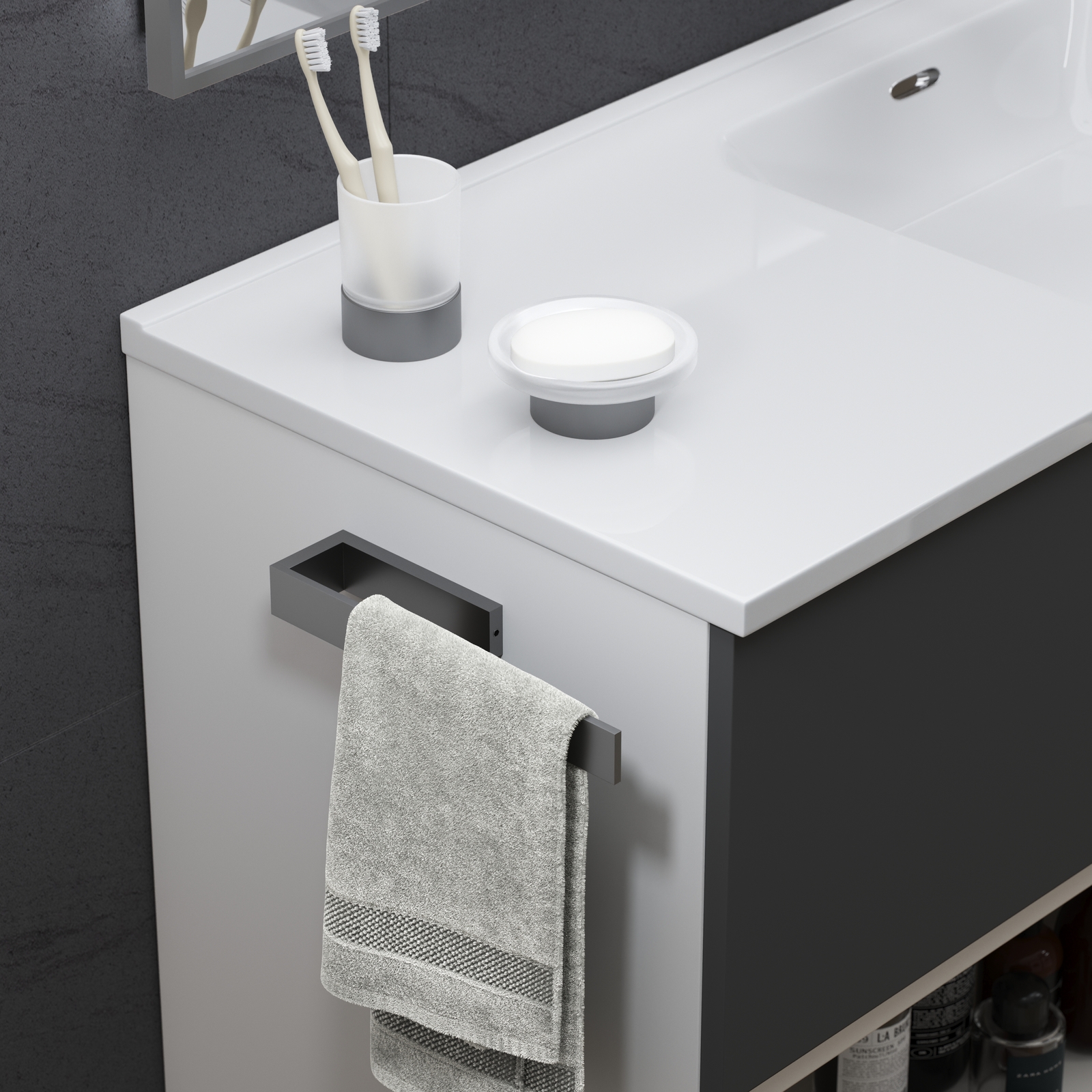 Стакан настольный для зубных щеток Timo Saona 13231/18 черное золото