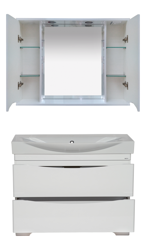 Зеркало с шкафчиком Misty Элвис 105, белый