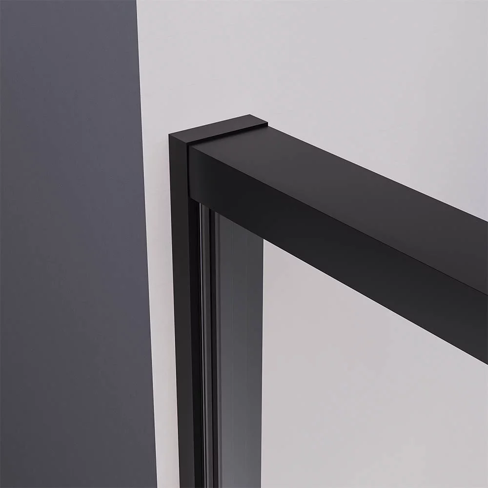 Душевая дверь раздвижная Veconi Premium Prato 300 B-R, 1200х2000, черный матовый, стекло прозрачное