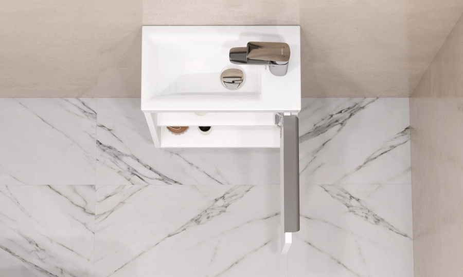 Тумба подвесная Aquaton Хоуп 40 с раковиной Миранда 40, 1 ящик, белый