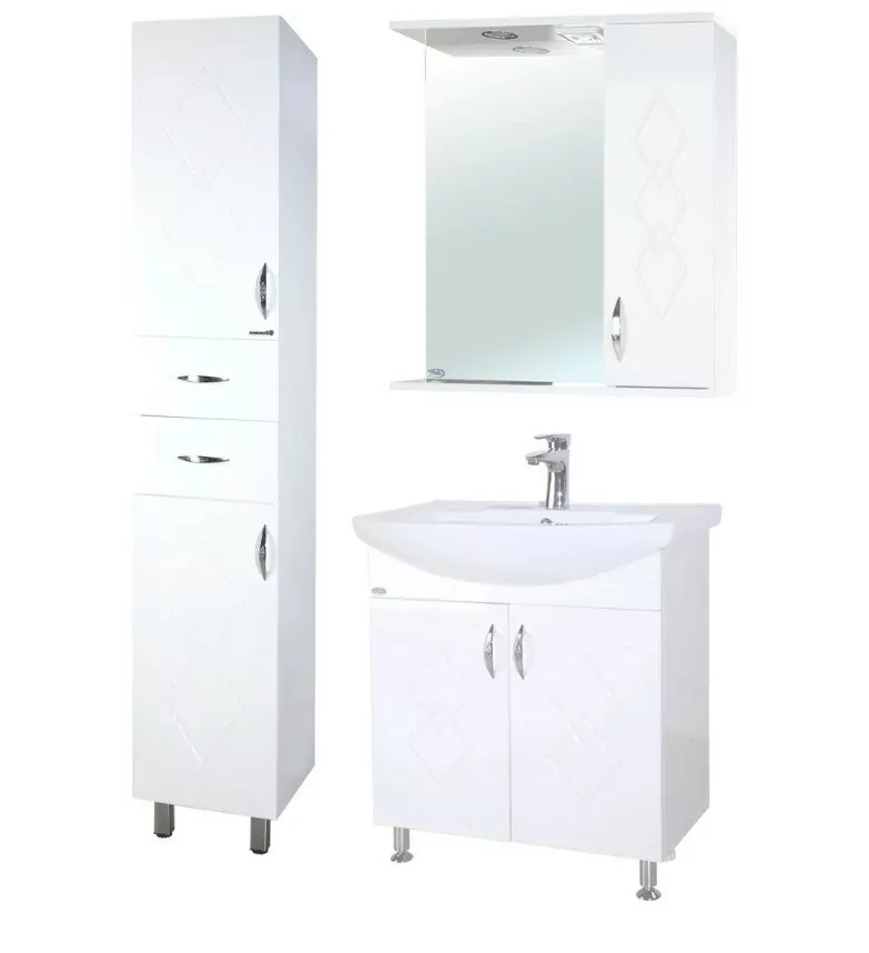 Зеркало со шкафчиком Bellezza Элеганс 65 R свет, белый