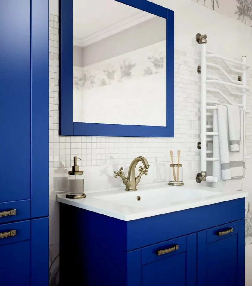 Тумба с раковиной Sanflor Ванесса 75 напольная, индиго от магазина Vanna-Vanna.ru!