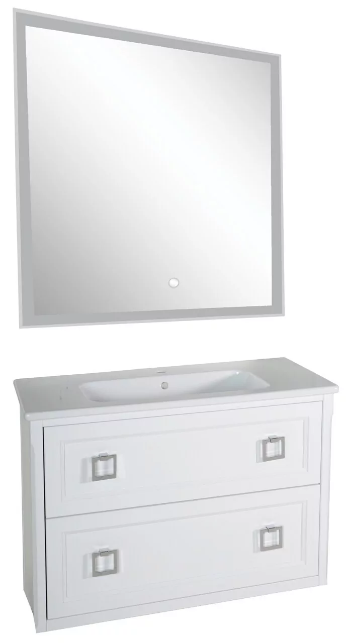 Мебель для ванной ASB Woodline Рома 80 П комплект, подвесной, белый