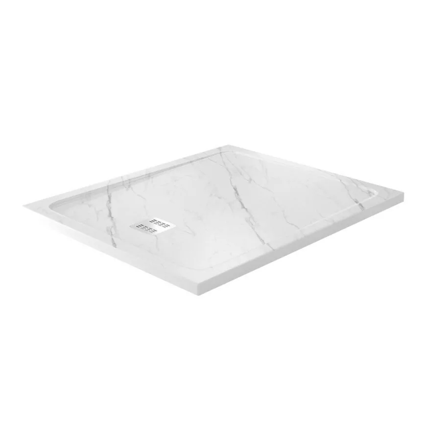 Поддон для душа WasserKraft Rhin 44T10 120х100 прямоугольный, из искусственного камня, белый мрамор