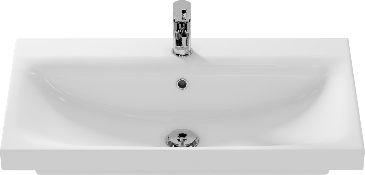 Тумба подвесная Viant Берлин 80 с раковиной Moduo 80, белый