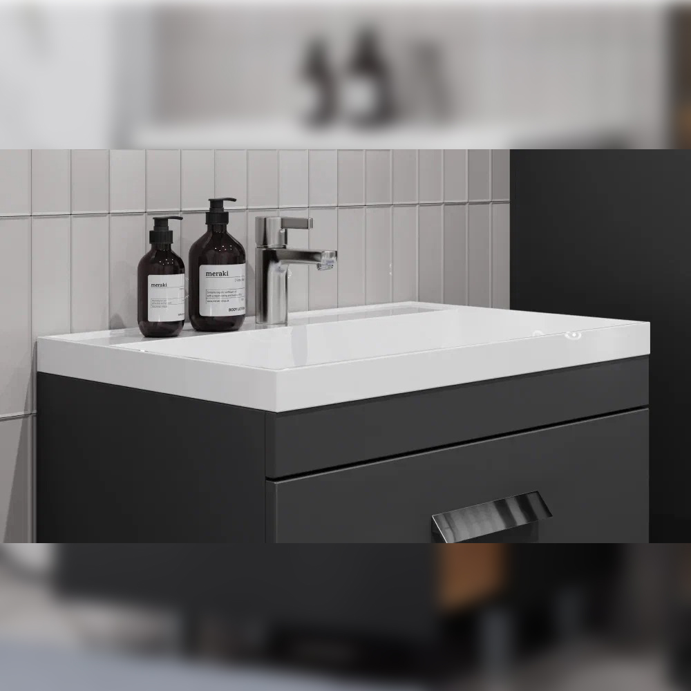 Тумба с раковиной напольная Velvex Orlando tn.ORL.CLA.70.2Y графит, 70 см