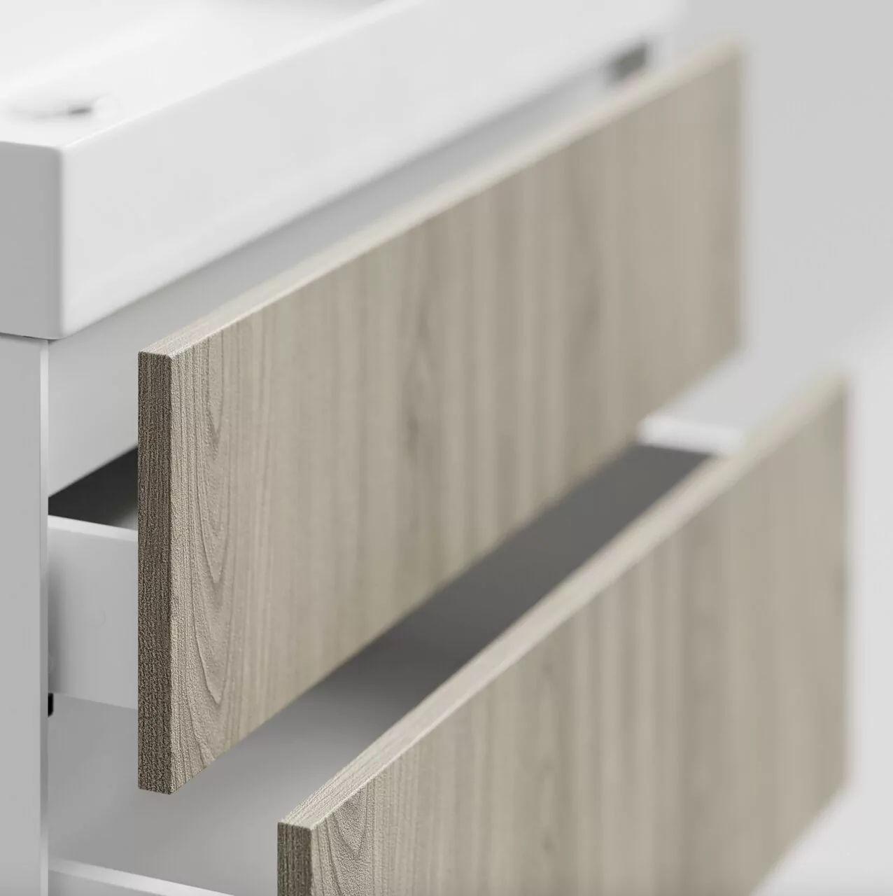 Тумба подвесная Vod-ok Лоренцо 85 с раковиной Stance 85, дуб + 6 цветов