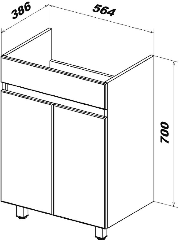 Тумба напольная SanStar Квадро 60 с раковиной Fest 60 белый