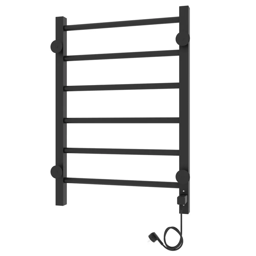 Полотенцесушитель электрический Laris Феличия ЧКЧ П6 400х600 с терморегулятором, левый, черный матовый
