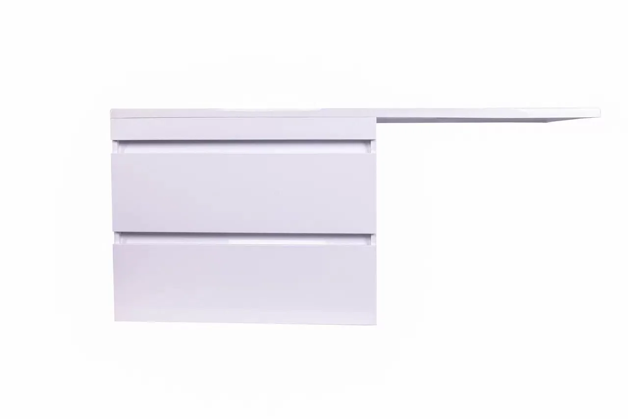 Тумба подвесная Style Line Даллас 140 Люкс Plus Эмаль с раковиной Даллас 140 под стиральную машину, два ящика, левая, белая