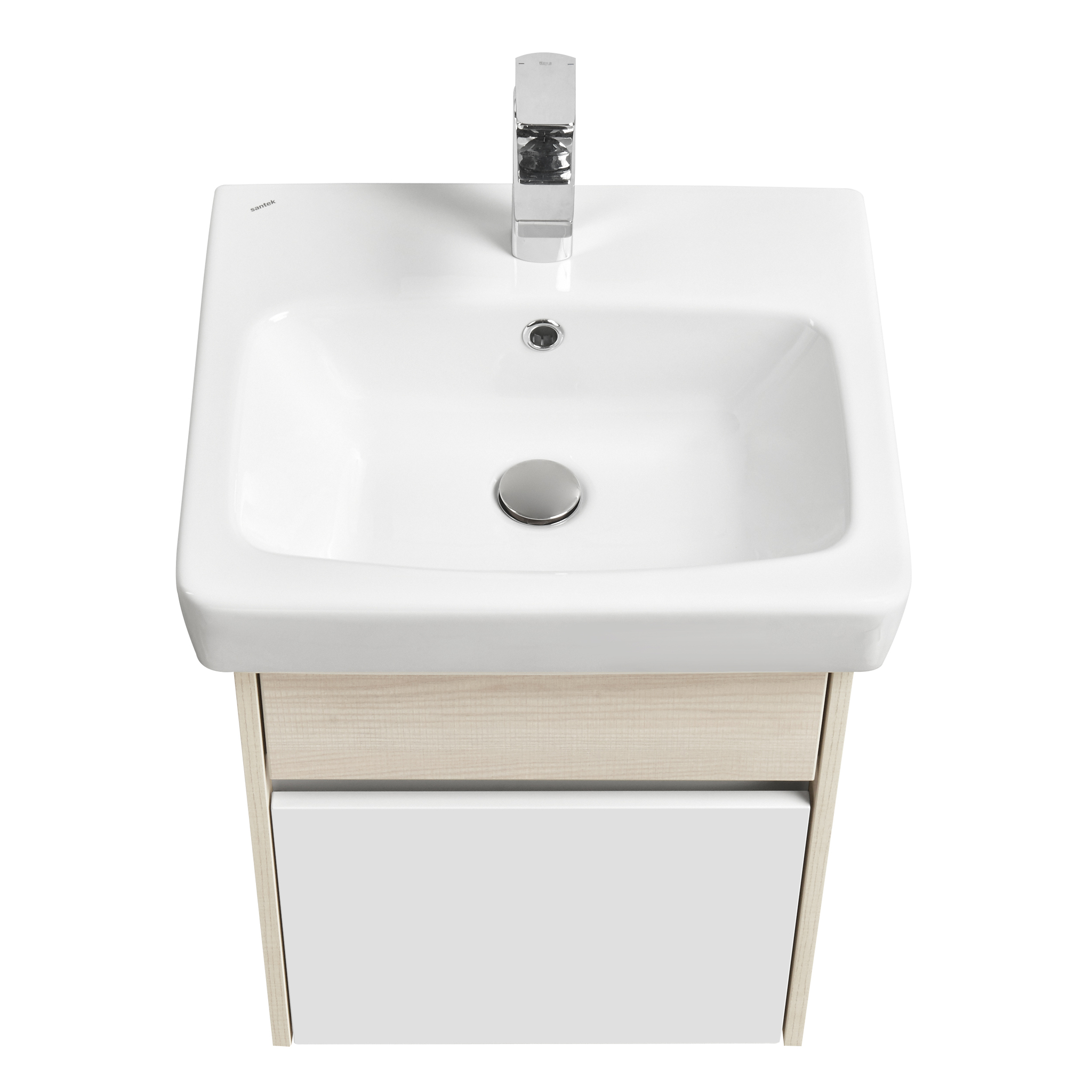 Тумба подвесная Aquaton Верди 50 раковиной Нео 50, белый/ясень