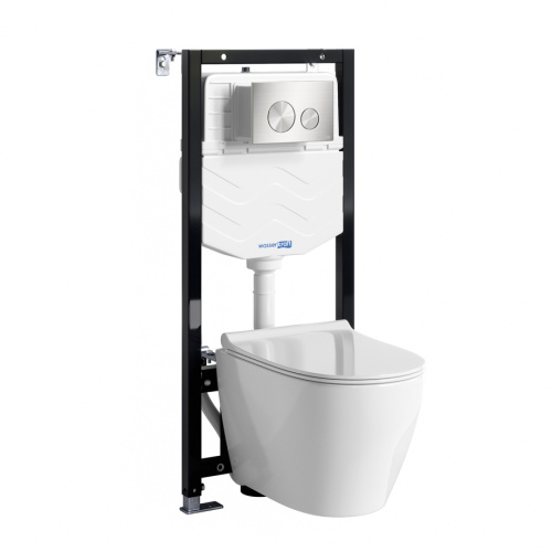 Унитаз подвесной WasserKRAFT 10TLT.010.ME.BN02.H002 с инсталляцией и кнопкой, белый от магазина Vanna-Vanna.ru!