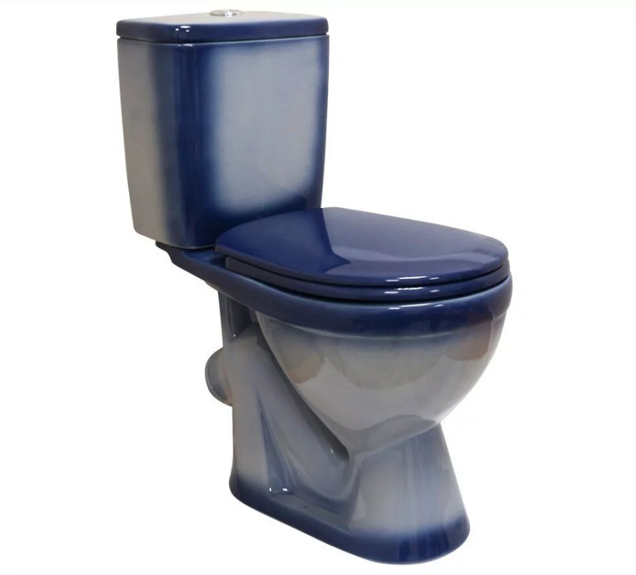 Унитаз Rosa Лира напольный, компакт, с косым выпуском, синий