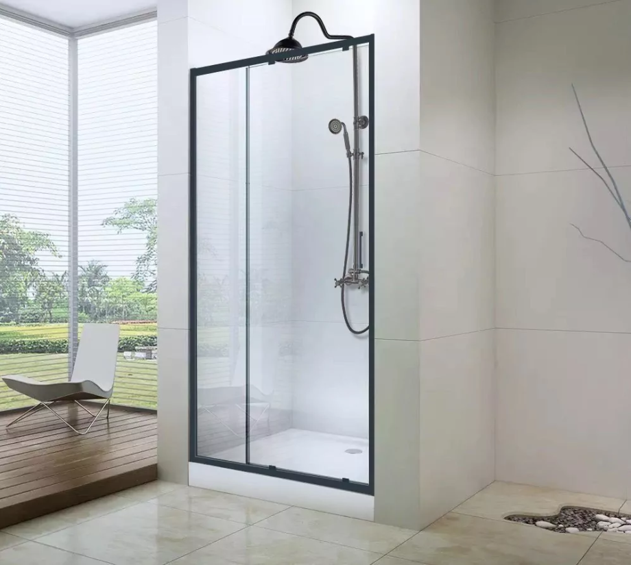 Душевая дверь Ceruttispa Gloria D120B в нишу, раздвижная, прозрачное стекло, черный