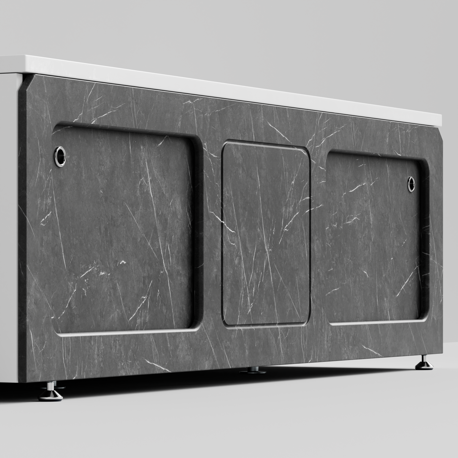 Экран под ванну Vod-ok Хит 180 раздвижной Мрамор Графит софт тач