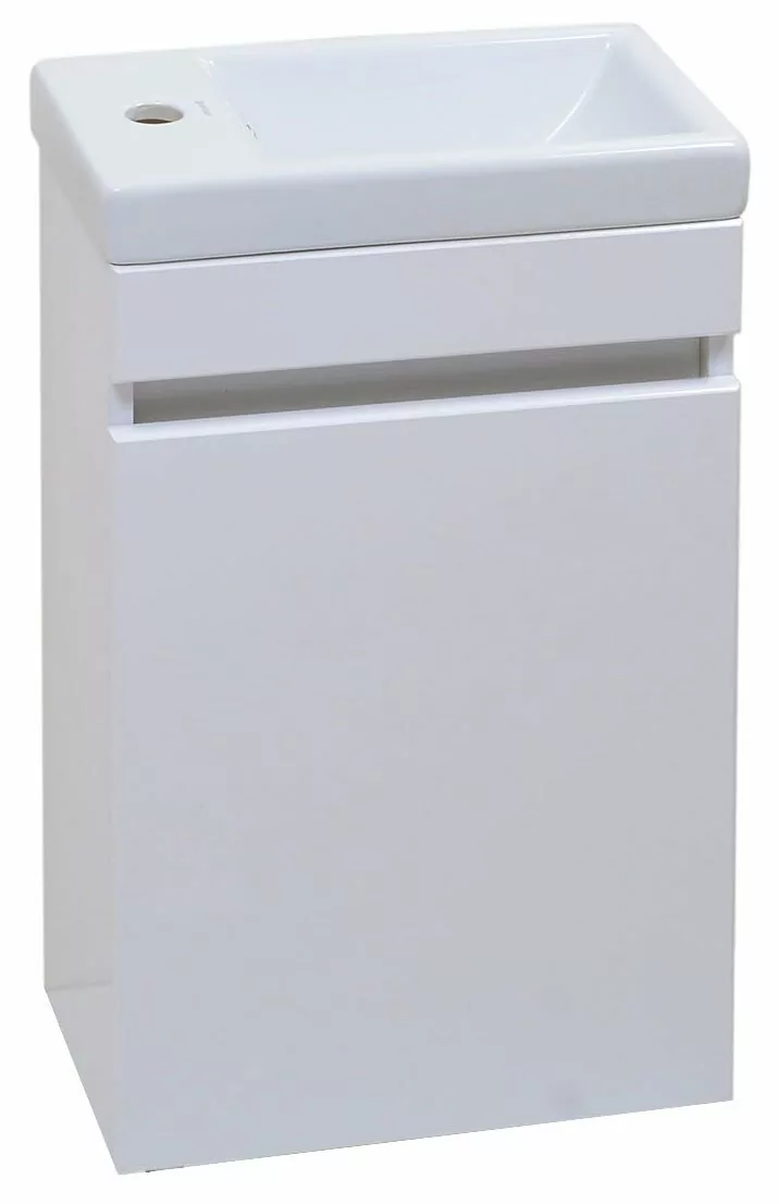 Тумба с раковиной Emmy Мони 40 L левая, подвесная, белая