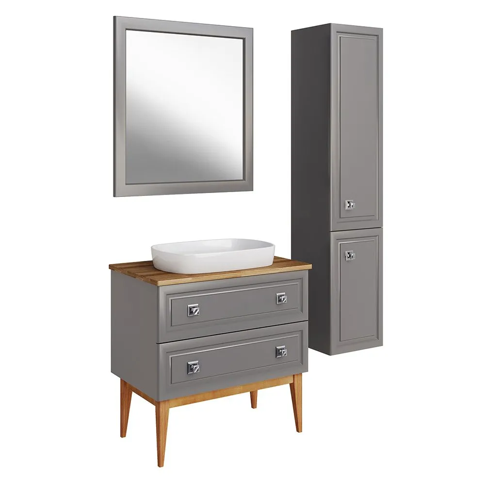 Тумба с раковиной ASB Woodline Каталина 80 напольная, Grey от магазина Vanna-Vanna.ru!