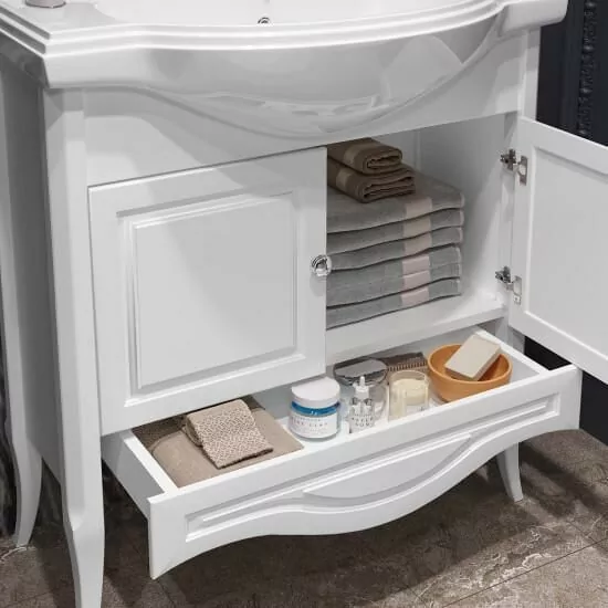 Тумба с раковиной Opadiris Брунелла 80 напольная, белая