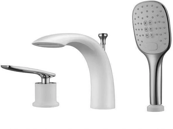 Смеситель на борт ванны Timo Helmi 4010/00-16Y хром/белый