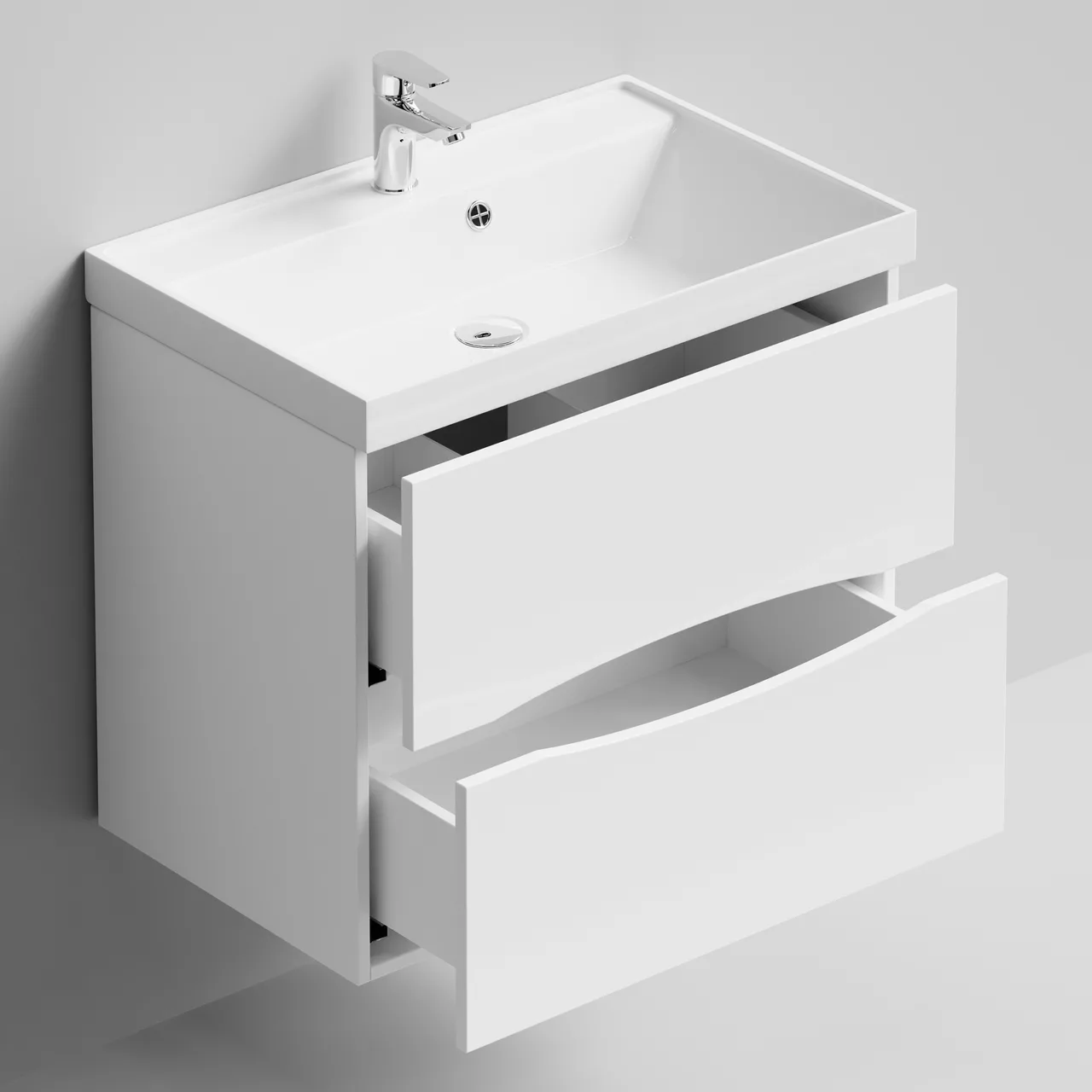 Тумба подвесная Vod-ok Лайт 70 с раковиной Classica 70, белая + 13 цветов