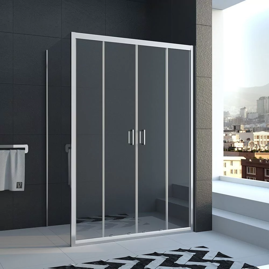 Душевой уголок Veconi RV045-19090PR-01-19C1 190х90 прямоугольный, без поддона, прозрачное стекло, хром