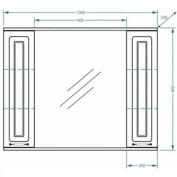 Зеркало со шкафчиком Stella Polar Кармела 100 свет, белая ольха