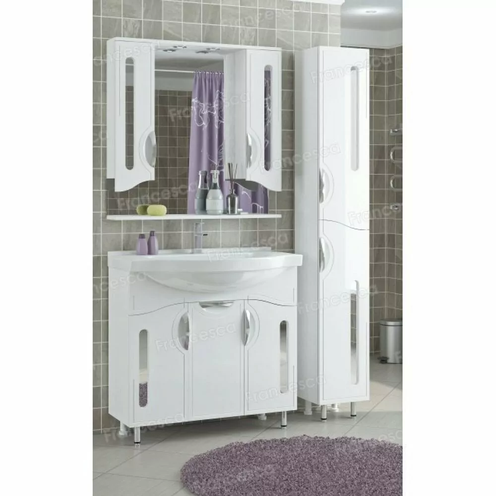 Зеркало с шкафчиком Francesca Инфинити 90 свет, белый