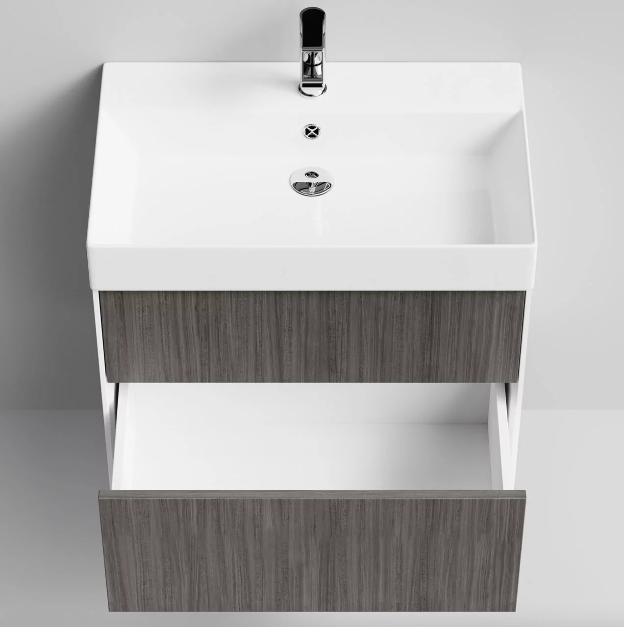 Тумба подвесная Vod-ok Эвкалипт 70 с раковиной Stance 70, эвкалипт серый от магазина Vanna-Vanna.ru!