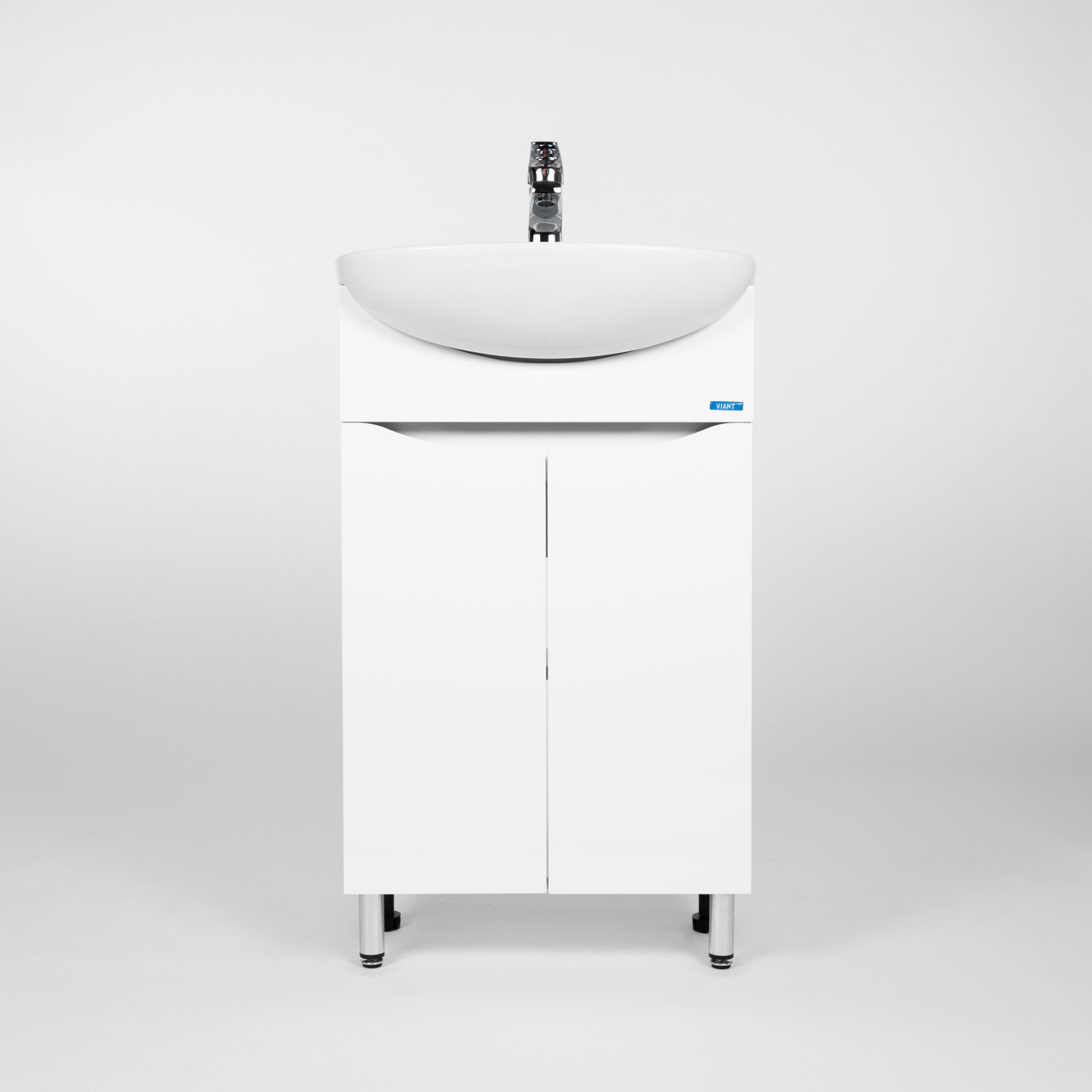 Тумба напольная Viant Рим 50 с раковиной Балтика 50, белый