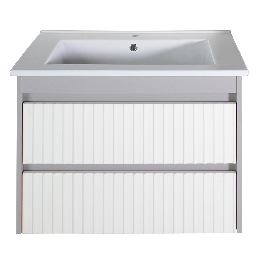 Мебель для ванной Асб-мебель Мирано 75 комплект, напольный, слоновая кость/шиншилла серая