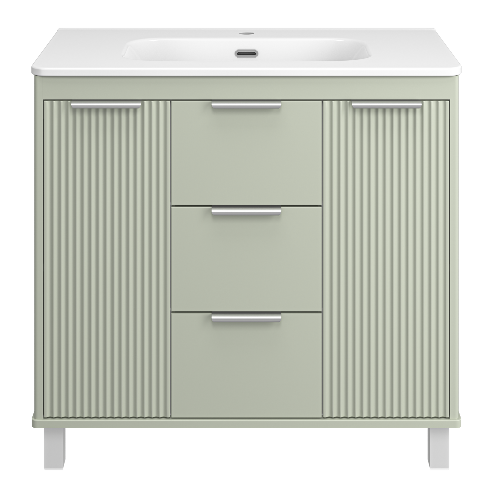 Тумба с раковиной Brevita Risacca Pistachio 90 напольная, фисташковый