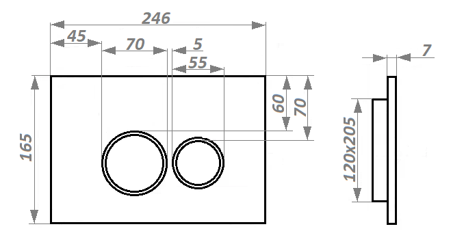 Кнопка смыва Ceruttispa CR05BK (черная, матовая)