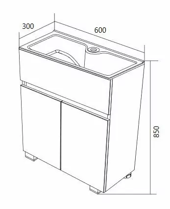 Тумба с раковиной напольная 1Marka Mira 60Н, 2 двери, дуб сонома от магазина Vanna-Vanna.ru!