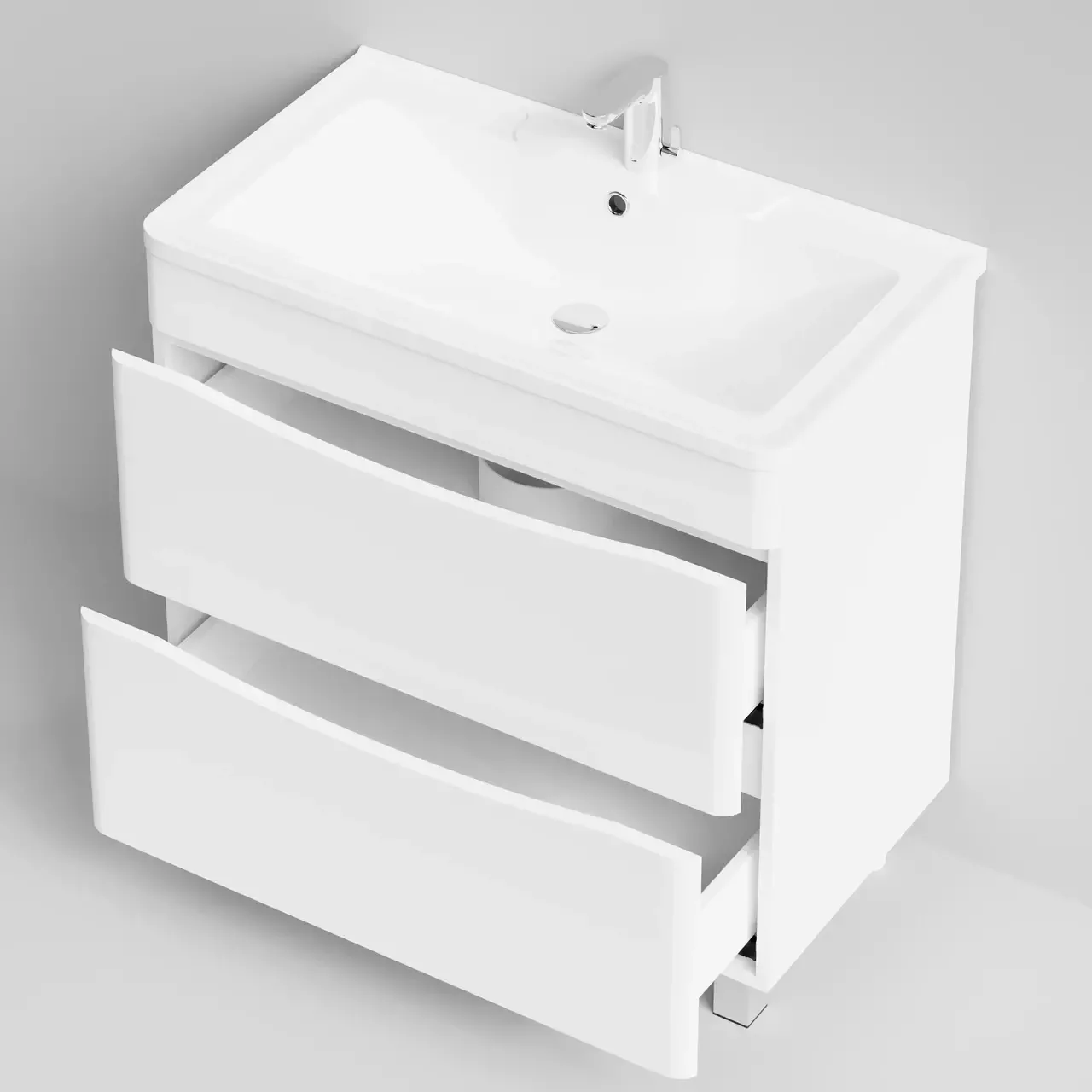 Тумба с раковиной Vod-ok Адель 80 напольная, белая + 13 цветов