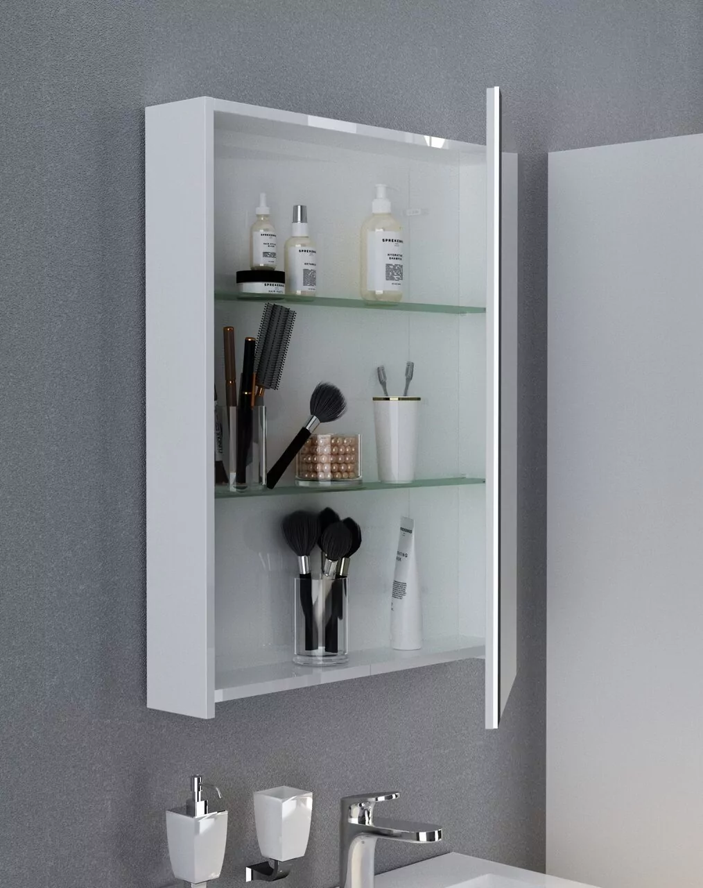 Зеркало-шкаф 1Marka Соната 60 белый