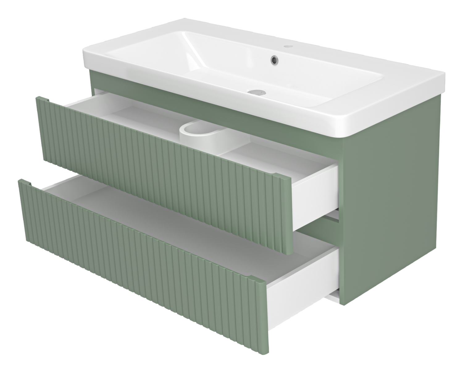 Тумба с раковиной Brevita Victory 105 подвесная, зеленый