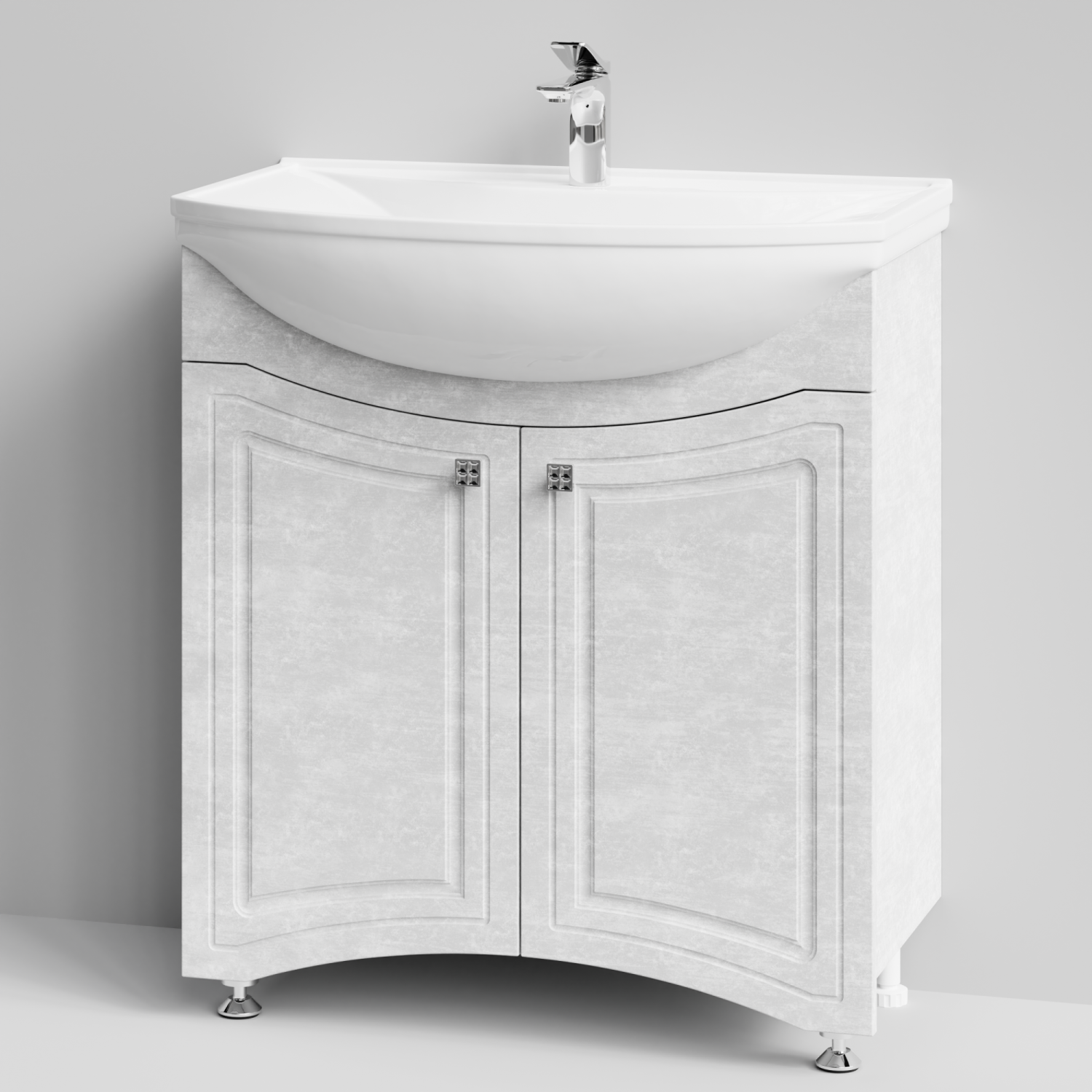 Тумба с раковиной Адам 75 напольная, Белый камень