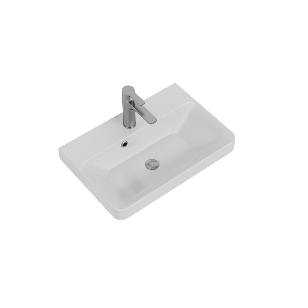 Тумба с раковиной подвесная Dreja Luxury 55 см, серый базальт