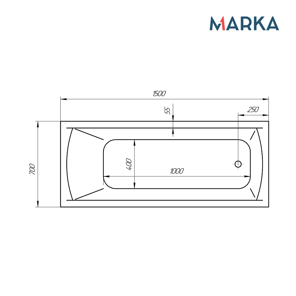 Ванна 1Marka MODERN 150*75 Комплект Премиум
